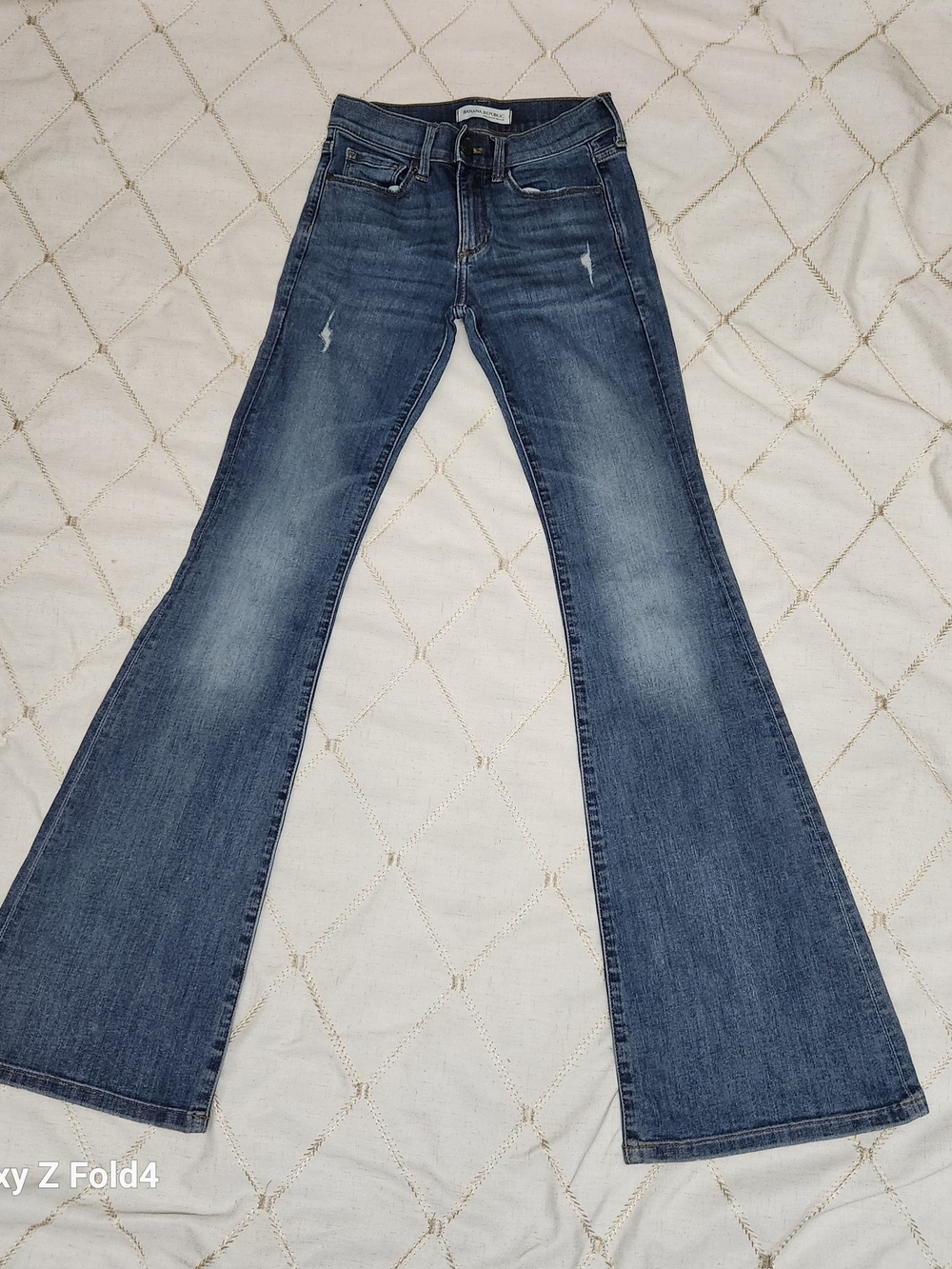 Banana‎ Republic High Rise Flare Jeans Medium Wash Denim Stretch Petite 24P 00P